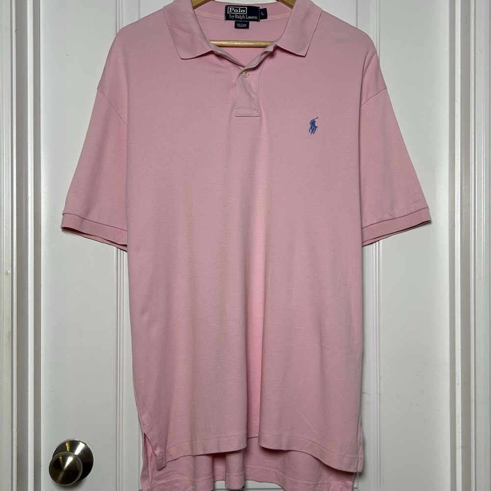 Polo Ralph Lauren 100% Cotton Light Pink Short Sleeve Pony Logo Polo Shirt